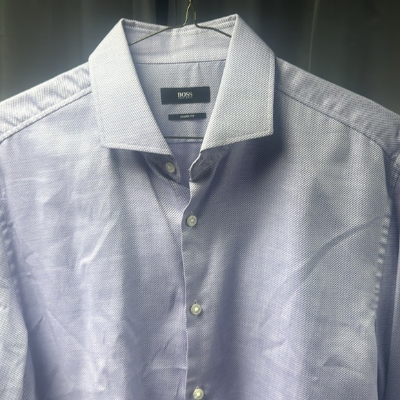 Men’s Boss Sharp Fit size 17 34/35 Purple dress shirt - Picture 2 of 4